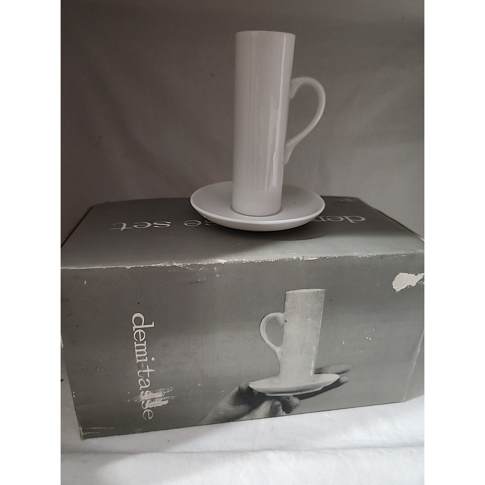 Vintage Tock‎ Japan Demi-Tasse Espresso Set Service for 6 White Porcelain P/34